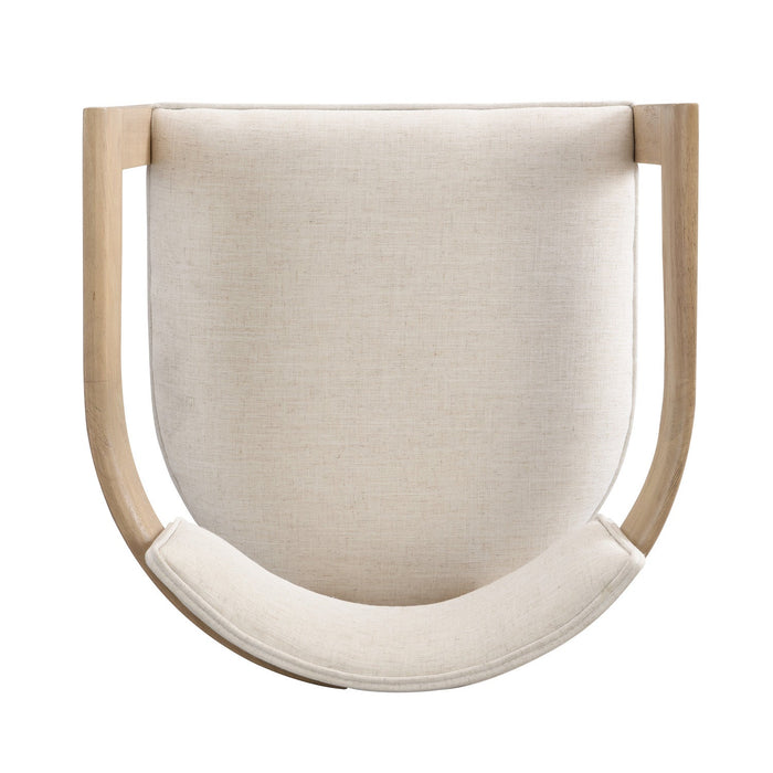 James Armrest Dining Chair Set Of 2 With Rubberwood Frame - Beige 
