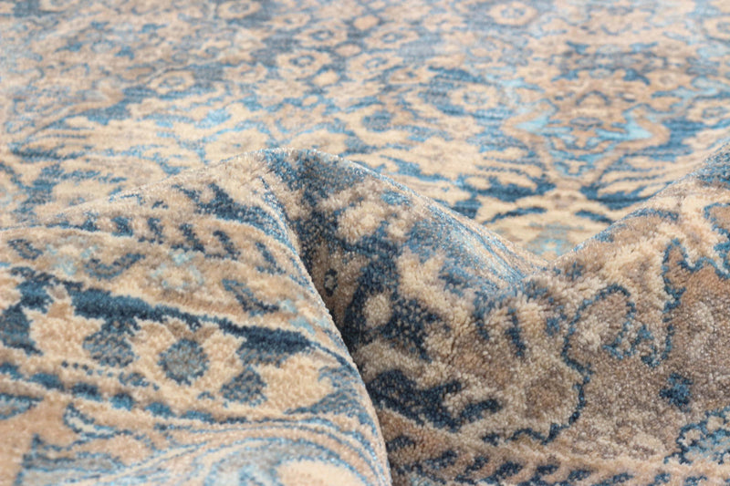 Ariana Traditional 5'0\" x 5'0\" Area Rug in Blue Indoor Area Rug 
