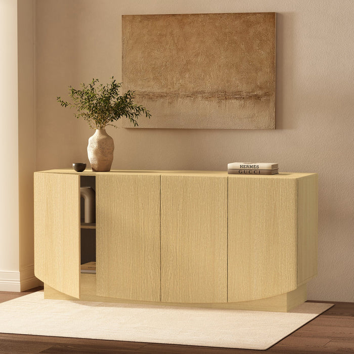 Ardea Contemporary 60\" Sideboard in Natural Oak Buffet 