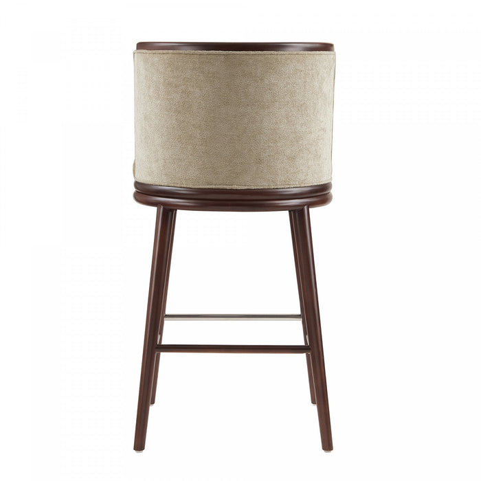 Evalyn Modern Wood Upholstered Barstool in Natural 