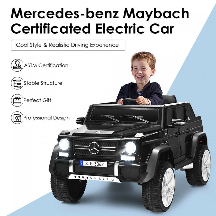 12v Licensed Mercedes-benz Kids Ride On Car Rc Motorized Vehicles W/ Trunk Black
