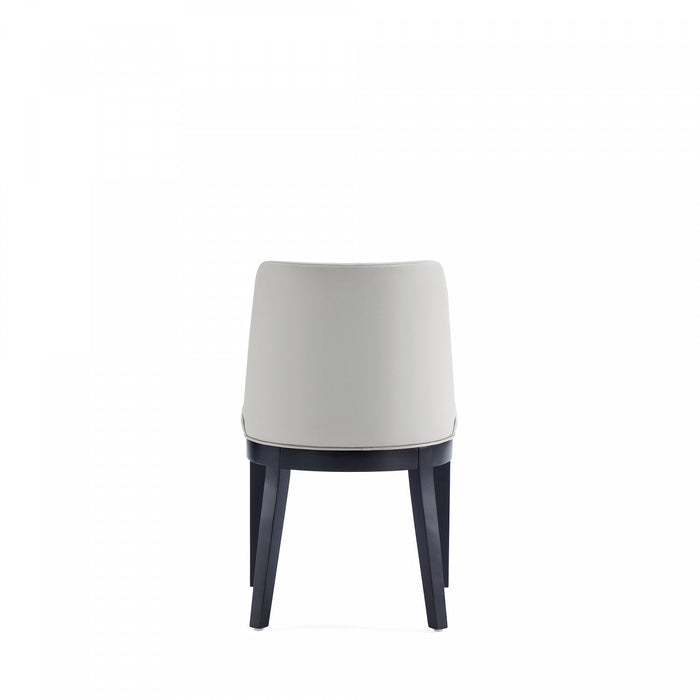 Gansevoort Modern Wood Vegan Leather Dining Chair in Stone Gray - Set of 4 