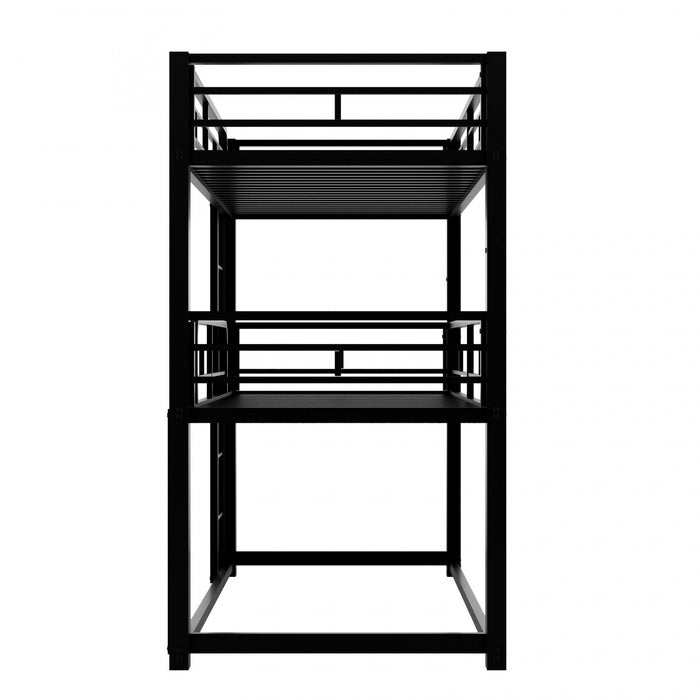 Jenny Twin Triple Space-saving Metal Bed With 3 Sleeping Levels - Black 