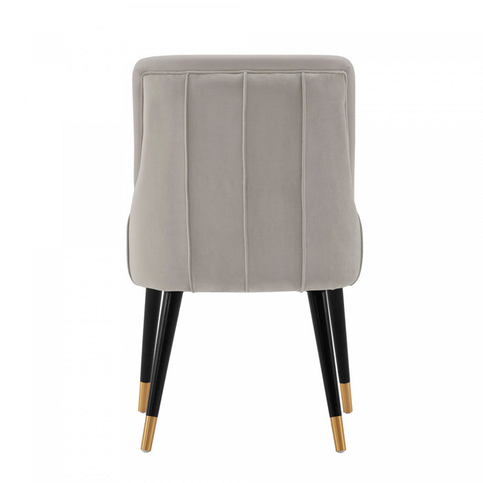 Eda Modern Wood Upholstered Dining Chair in Light Gray - Set of 2 