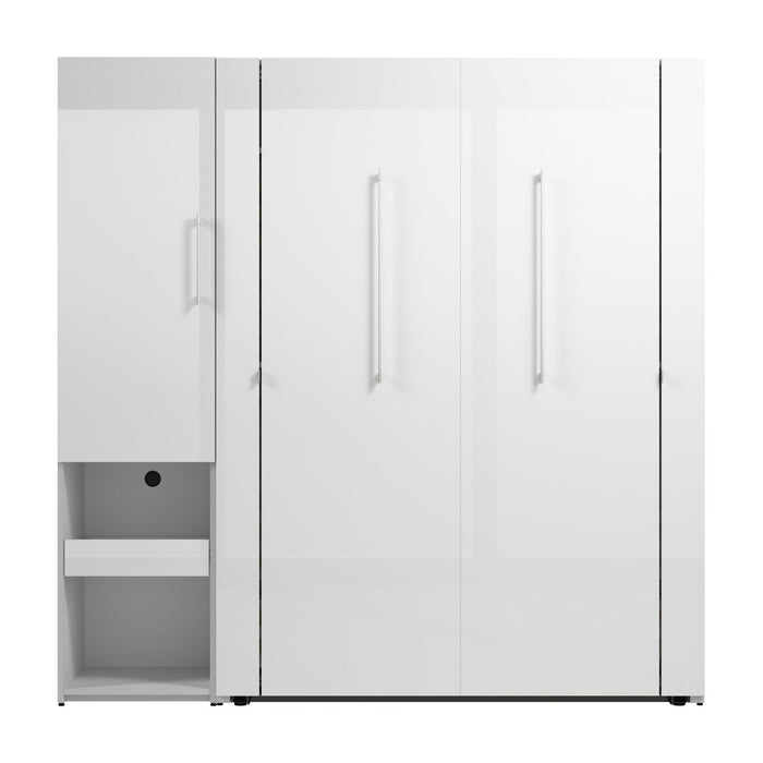 Bestar Avalon Full Murphy Bed & Storage Cabinet with Pull-Out Shelf (81 W)