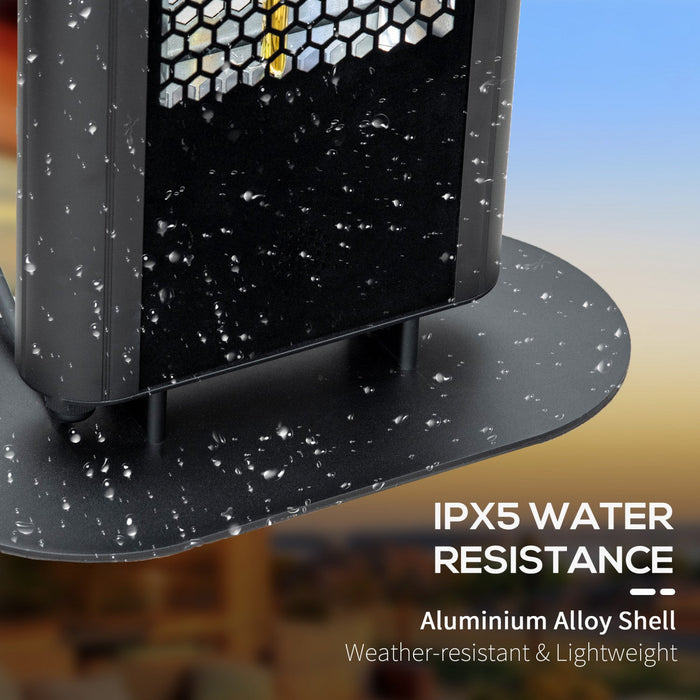 Outsunny Electric Patio Heater With Ultra-low Glare And 6 Heat Settings, 1200w Aluminium Alloy Frees