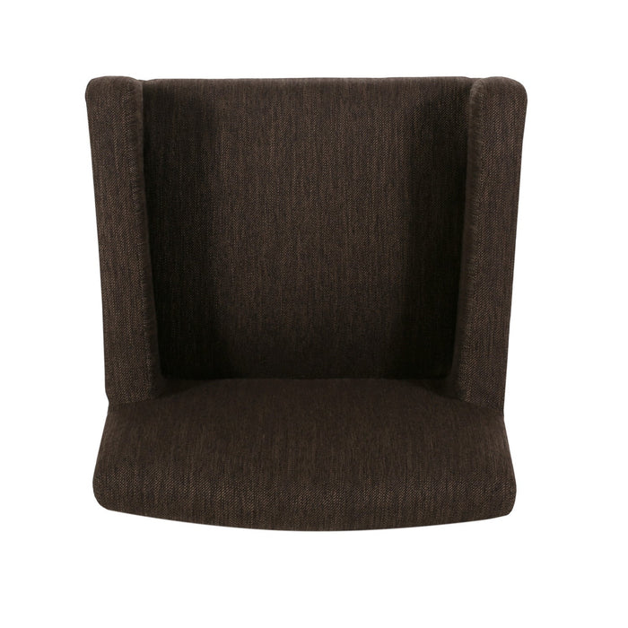 Gabrielle 26\" Seat Height Counter Stool With Upholstered Fabric And Solid Wood Legs - Brown 