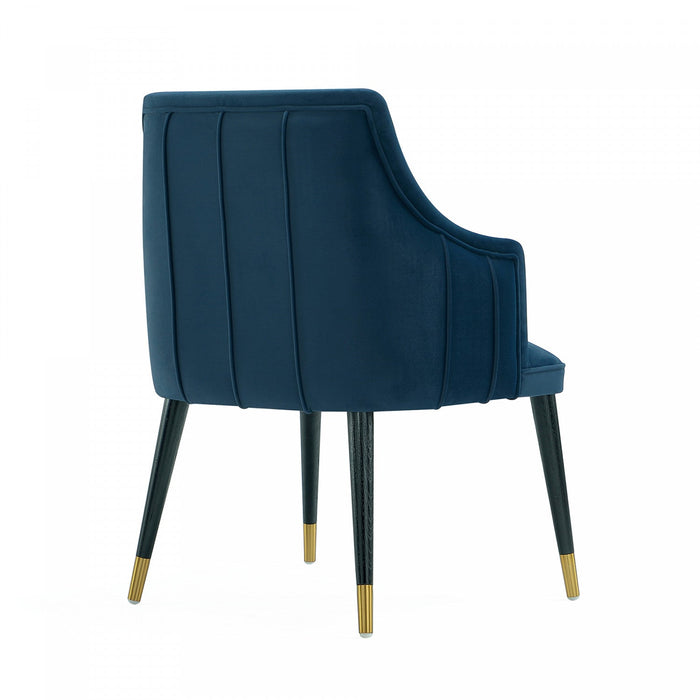Eda Modern Wood Armchair in Midnight Blue Dining Chair 