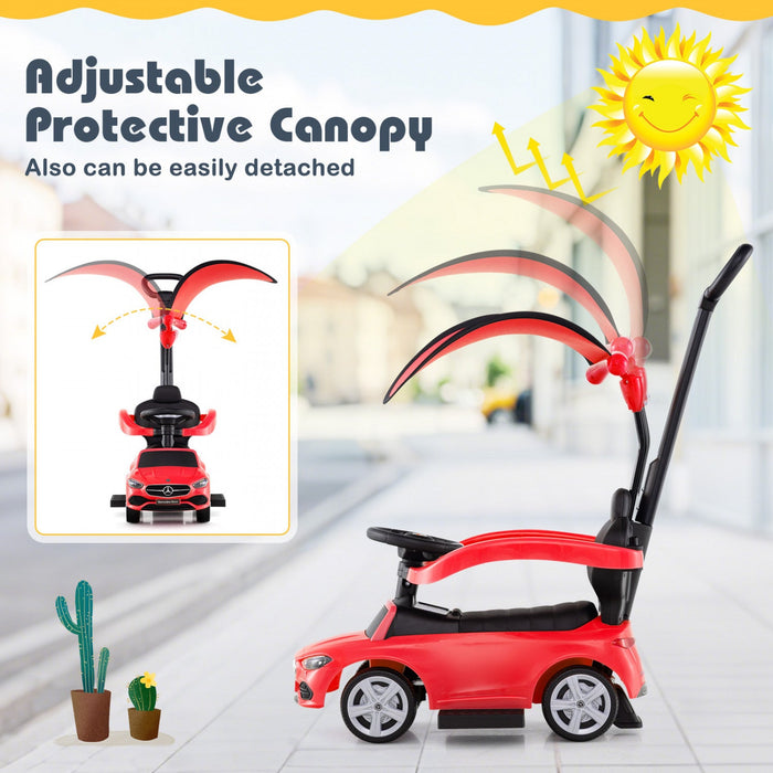 Costway Kids Ride On Push Car Mercedes-benz Licensed 3-in-1 Sliding Car Red