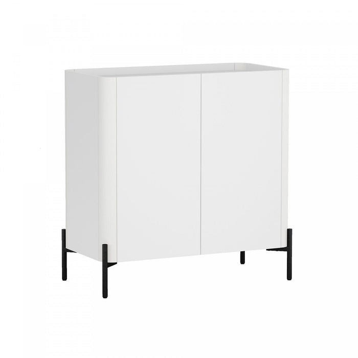 Abbey Modern 2-Piece Accent Storage Cabinets in White 