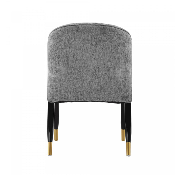 Ola Modern Wood Chenille Dining Chair in Gray - Set of 2 