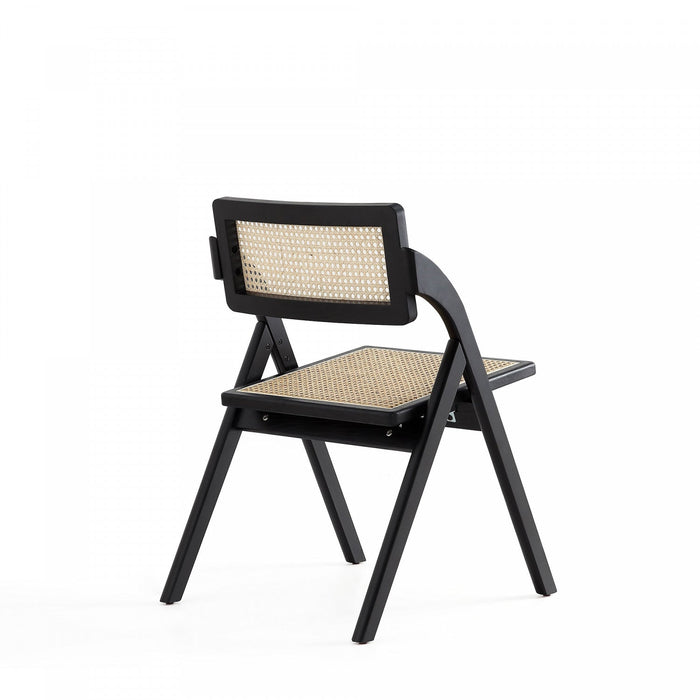 Lambinet Industry Chic Wood Folding Chair in Black and Natural - Set of 4 Dining Chair 