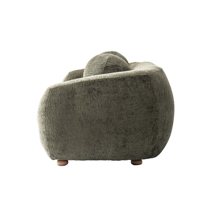 Tribeca Mid-Century Modern 86\" Chenille Sofa in Olive Green 