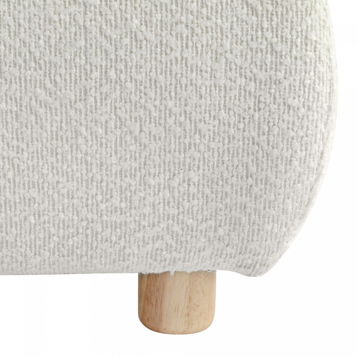 Ava Upholstered Bed with Loop-Pile Fabric,King Size - Light Beige 
