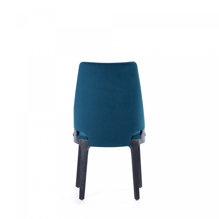 Kara Modern Wood Upholstered Dining Chair in Blue - Set of 4 