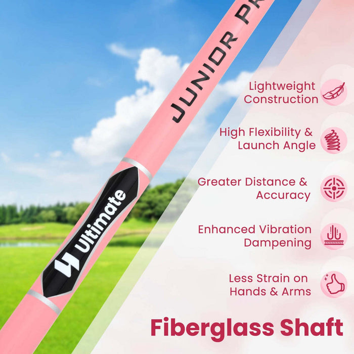 Ultimate Junior Golf Club Set For Children Includes 165cc #3 Fairway Wood & #7 Iron Pink