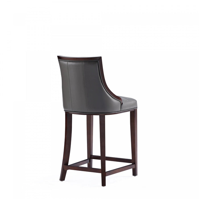 Fifth Avenue Traditional Wood Upholstered Counter Stool in Graphite - Set of 2 
