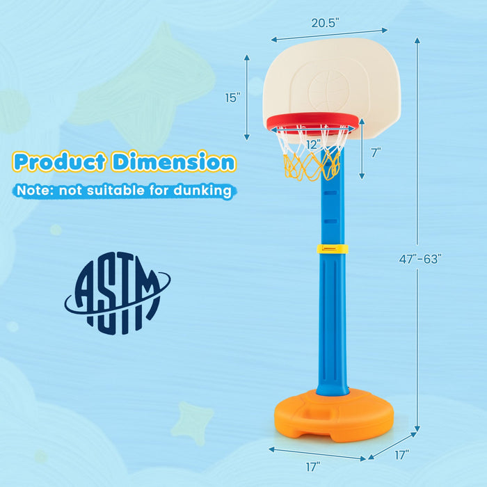 Costway Kids Basketball Hoop Stand Adjustable Height Indoor Outdoor Sports Game Toy