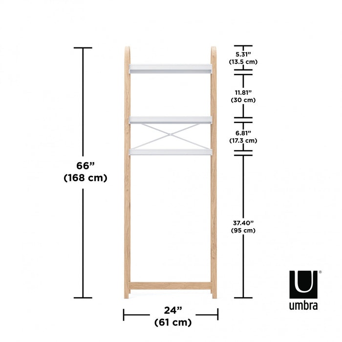 Umbra Modern Bellwood Over-Toilet Shelves - White and Natural