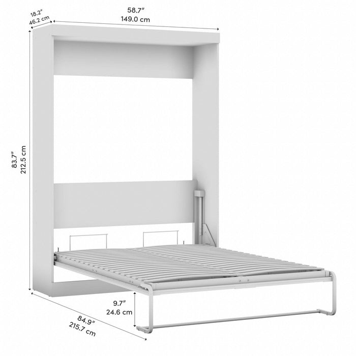 Bestar Pur Full Murphy 59-Inch Wall Bed - Bark Grey