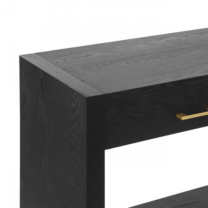 Aubrey 47.5\" Farmhouse Style Sofa Table with Storage - Black 