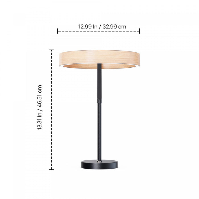 18\" Matte Black Angled Design LED Table Lamp 