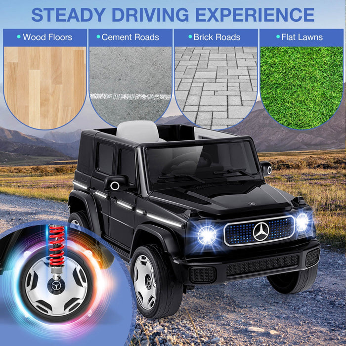 Costway Licensed Mercedes-benz Eqg Kids Ride On Car With Remote Control Detachable Battery Black