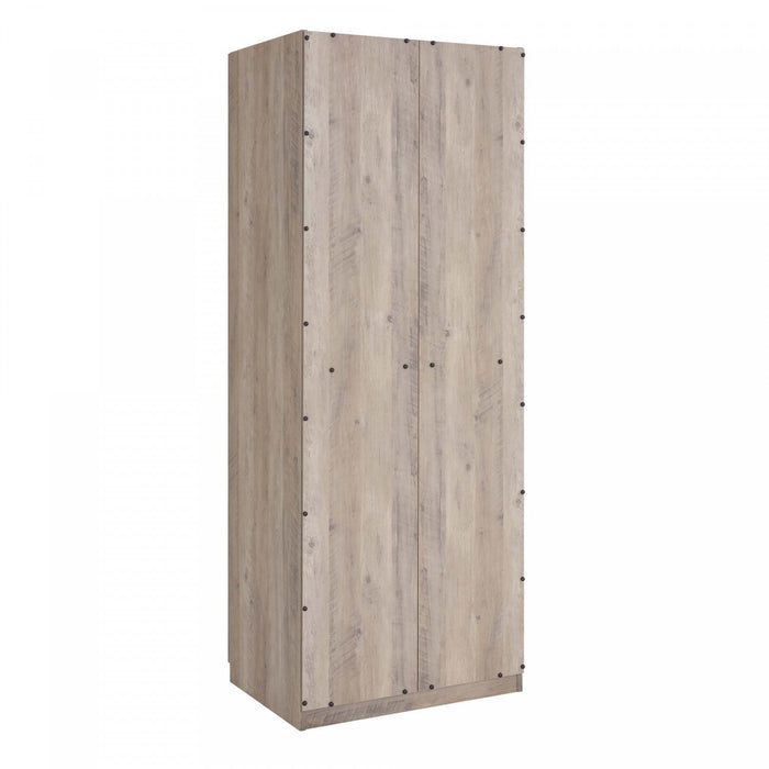 Lee Modern 32\" Wardrobe Closet in Rustic Gray Armoire 