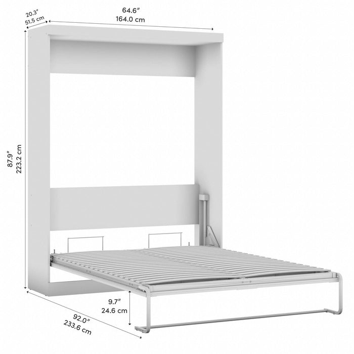 Bestar Pur Queen Murphy 65-Inch Wall Bed - Bark Grey