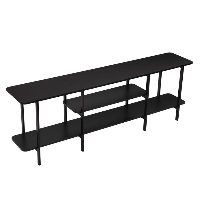 Celine Contemporary Modern 71\" Console Table in Black (3-Shelf) 
