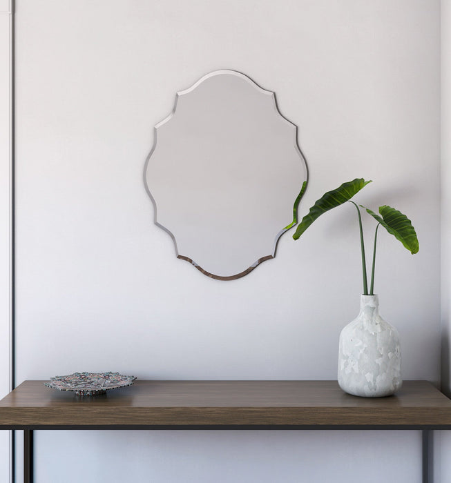 Chisel 22 Inch Frameless Ornate Mirror In Chrome 