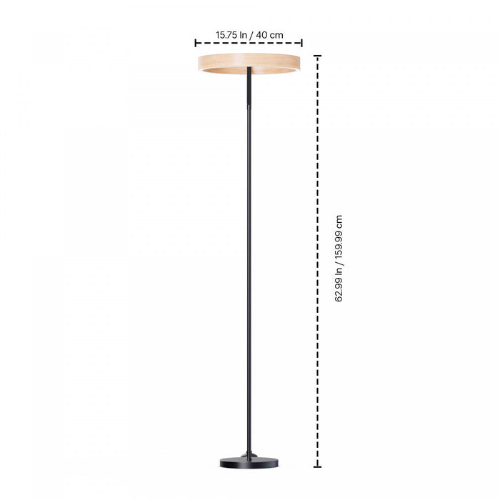 63\"  Matte Black Modern LED Floor Lamp 