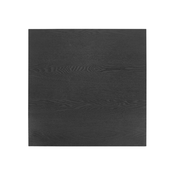 Ethan Rustic Solid Rubberwood End Table,Black  