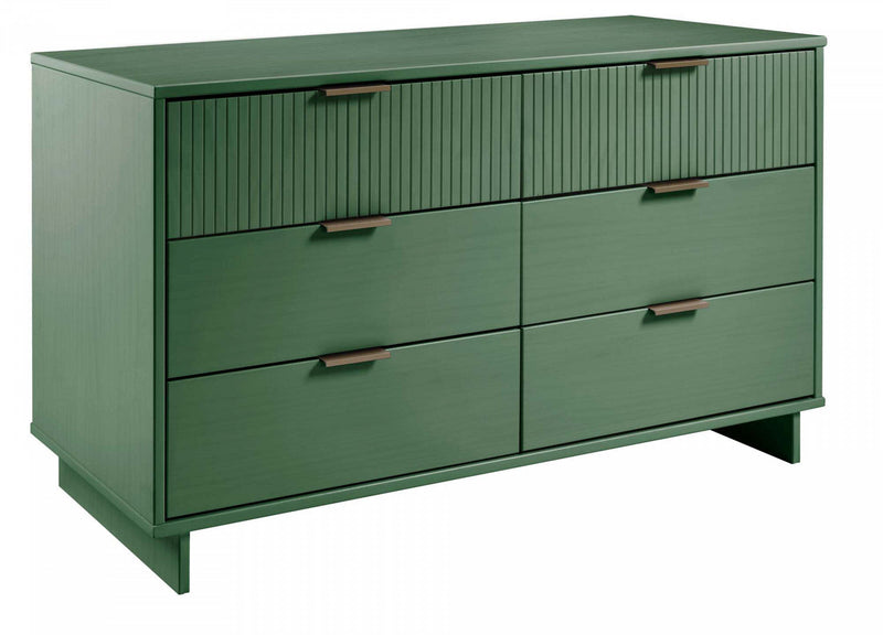 Granville Modern 55\" Dresser in Sage Green (6-Drawer) 