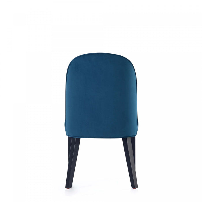 Hillman Modern Wood Upholstered Dining Chair in Blue - Set of 4 