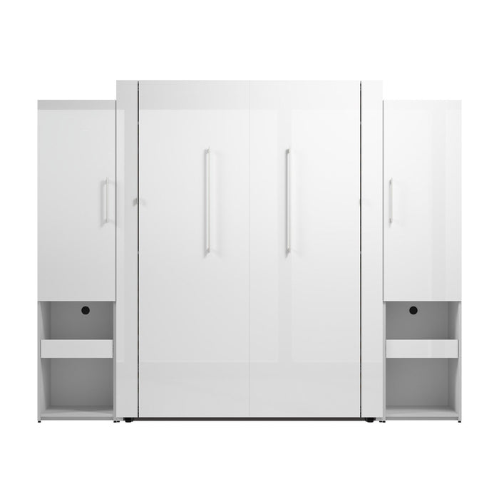 Bestar Avalon Queen Murphy Bed & Storage Cabinets with Pull-Out Shelf (107 W)