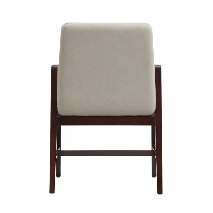 Stella Modern Wood Velvet Armchair in Champagne 