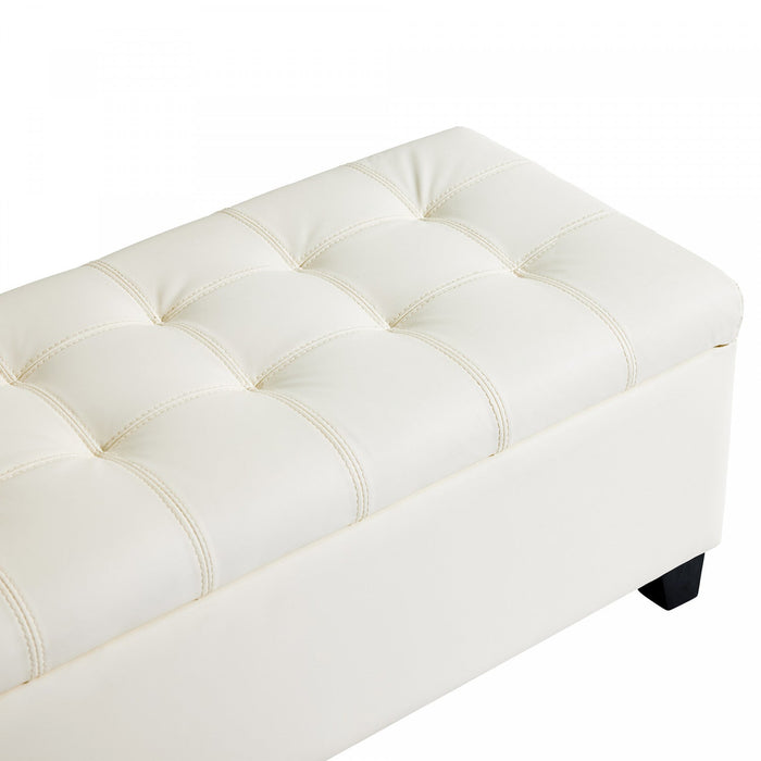 Sophia 48\" Storage Ottoman Bench with Legs End of Bed Bench,Beige  