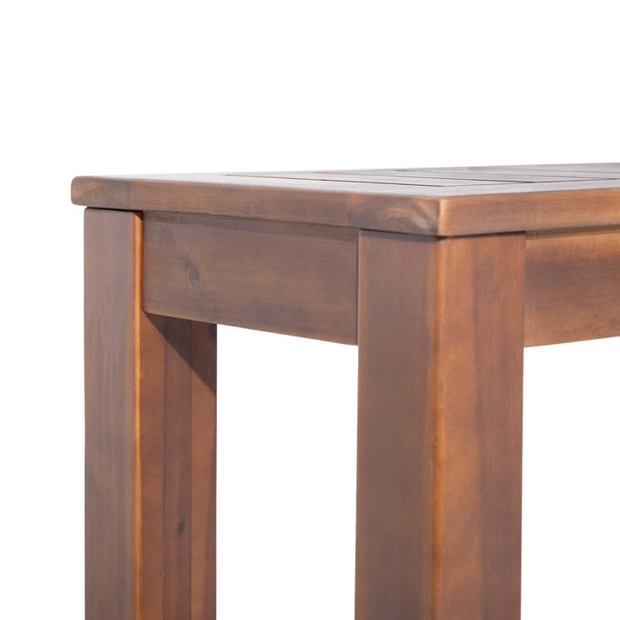 Georgia 61.75\" Slatted Acacia Wood Bench Set Of 2 - Dark Brown 