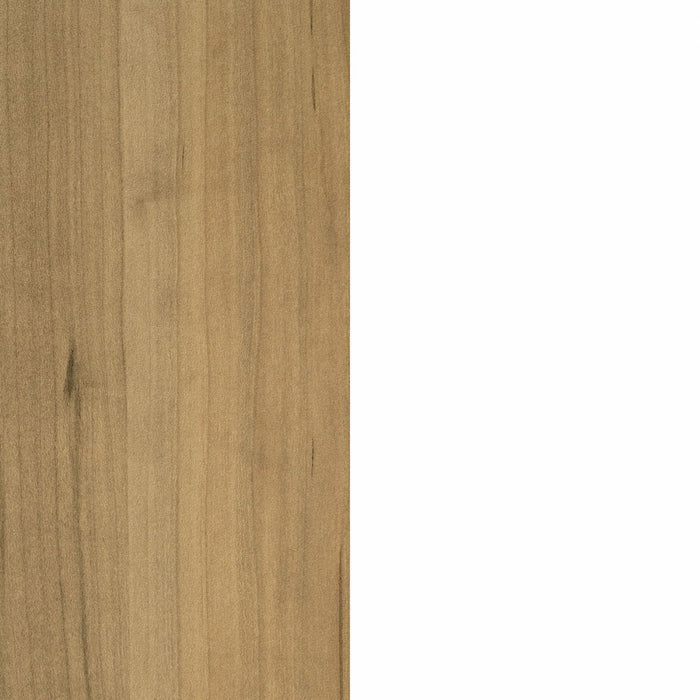 Toscano 3-Drawer Kitchen Island with Door - White & Maple Nutmeg