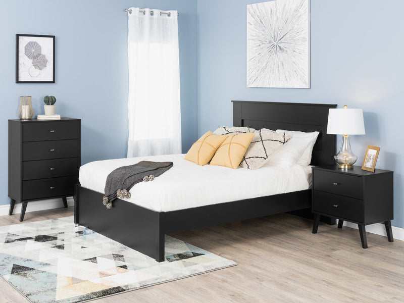 Milo 2-Drawer Nightstand - Black