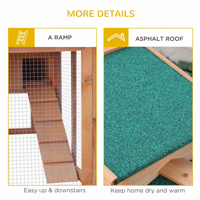 Pawhut Two-level Rabbit Hutch Small Animal House Pet Bunny Cage Home W/ Outdoor Run Water & Uv Resis