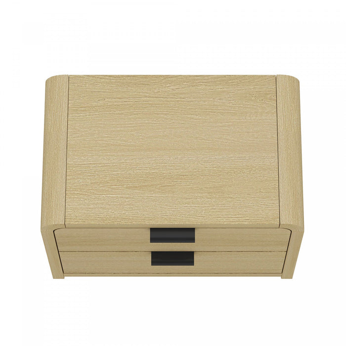 Grace Modern 28\" Nightstand in Natural Oak and Black 