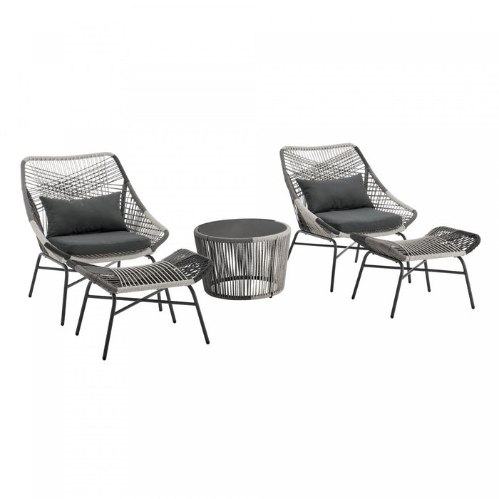 Ashland Modern 5-Piece Conversation Set in Gray 