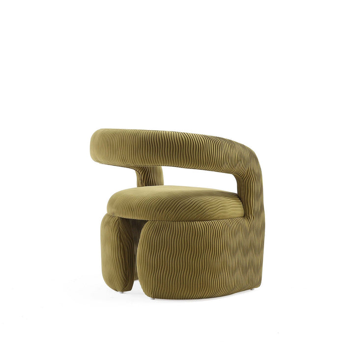 Corvette Mid-Century Modern Velvet Lounge Chair in Olive Green - Set of 2 