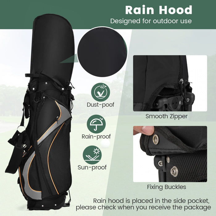 Costway 9" Golf Stand Bag Club 8 Way Divider Carry Organizer Pockets Storage Black New