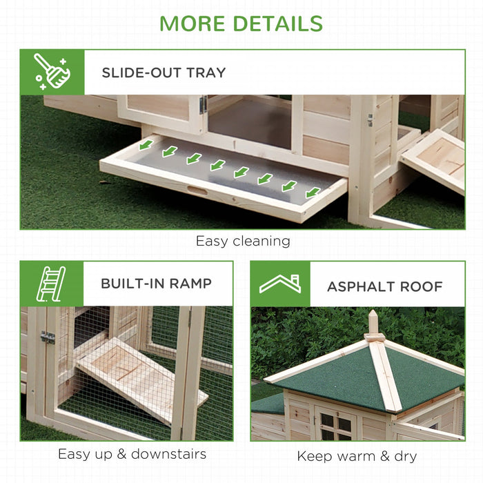 Pawhut 77\" Chicken Coop Hen House Rabbit Hutch Poultry Cage Pen Outdoor Backyard With Nesting Box Ru