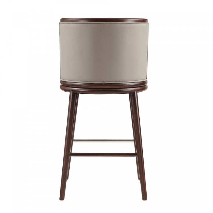 Evalyn Modern Wood Upholstered Barstool in Taupe 