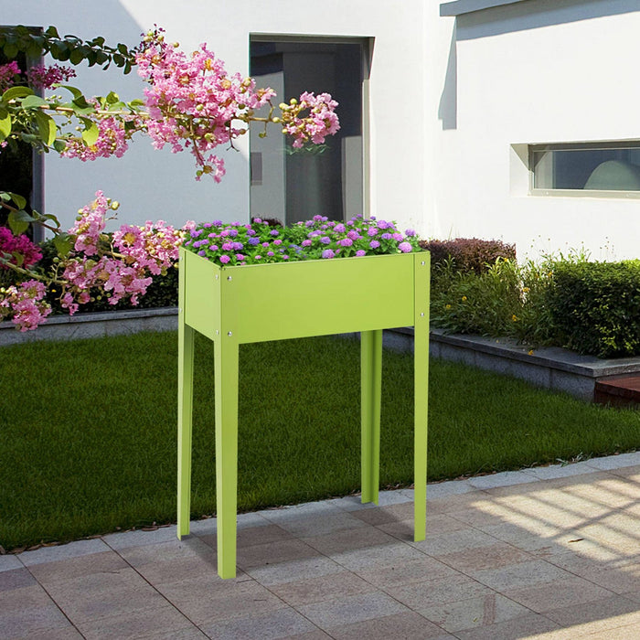 Costway 24'' X12'' Outdoor Elevated Garden Plant Stand Raised Tall Flower Bed Box