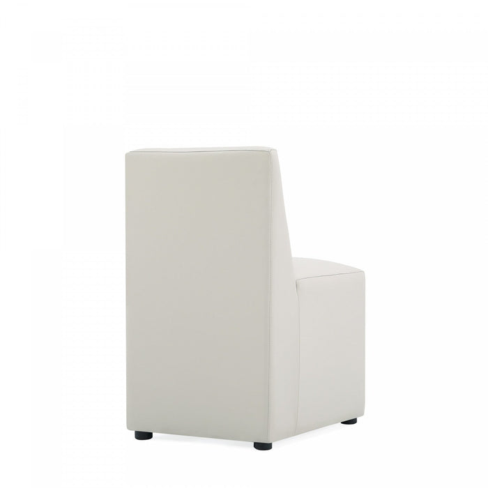 Anna Square Modern Vegan Leather Dining Chair in Stone Gray - Set of 2 